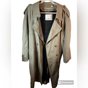 Vintage 80s London Fog Trench Coat, w/ Inner Lining, Kahki Men's Size 44 Regular